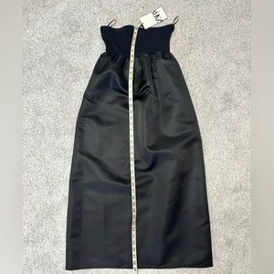 Mixed strapless black straight knit dress with pockets from Zara